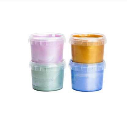 Neogrün Peinture aux doigts Mika - Vegan et avec Paillettes - Lot de 4