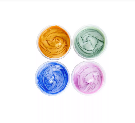 Neogrün Peinture aux doigts Mika - Vegan et avec Paillettes - Lot de 4