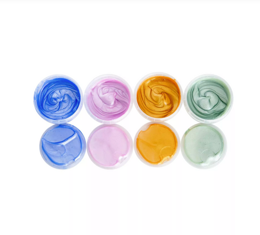 Neogrün Peinture aux doigts Mika - Vegan et avec Paillettes - Lot de 4