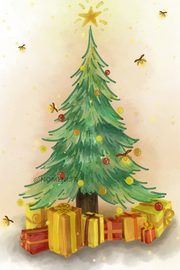 Carte Postale Sapin de Noël - Ilustratrice Nomeni