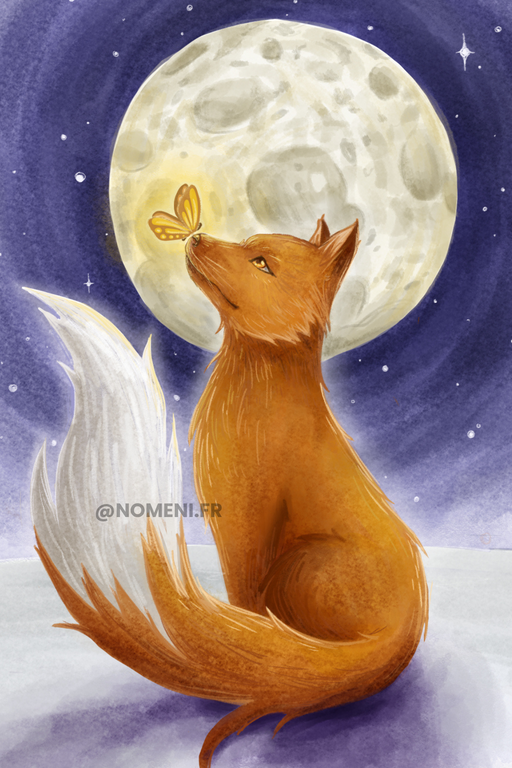 Carte Postale Pleine Lune - Ilustratrice Nomeni