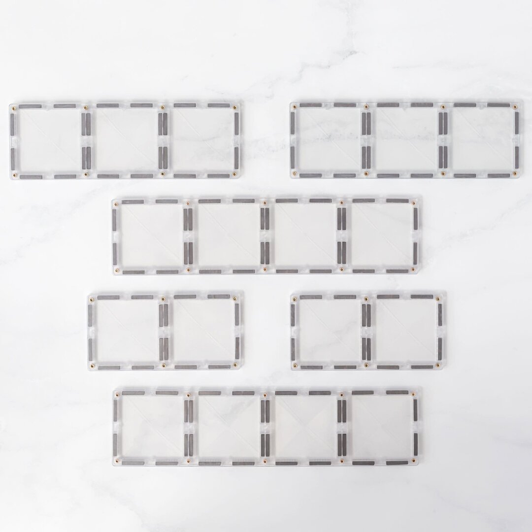 Connetix Tiles Jeu magnétique Rectangles Transparent Lot de 12