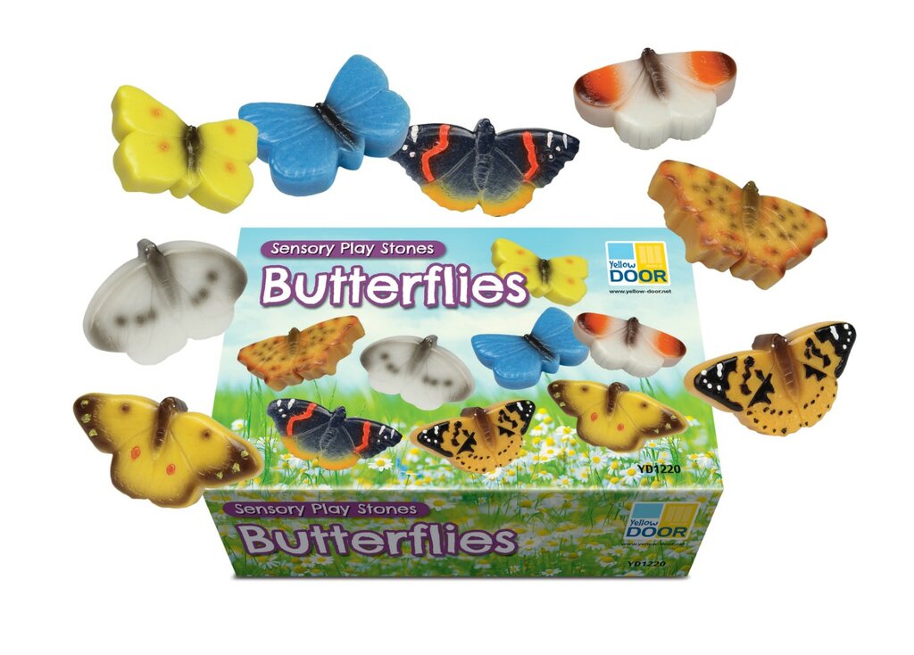 Papillons Pierres sensorielles Lot de 8 Yellow Door