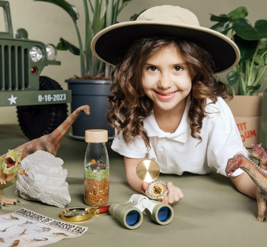 Petit Boum Bouteille sensorielle Cache cache Jurassic Dinos