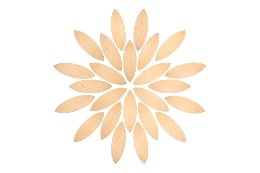 Pétales de fleurs en bois Grapat - 24 pièces