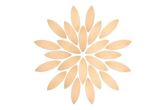 Pétales de fleurs en bois Grapat - 24 pièces