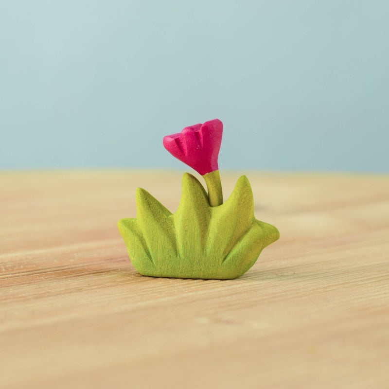 Bumbu Toys Petite Herbe à fleur Rose en bois