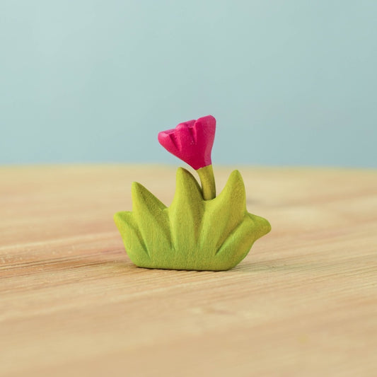 Bumbu Toys Petite Herbe à fleur Rose en bois