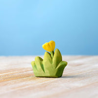 Bumbu Toys Petite herbe avec fleur Jaune en bois
