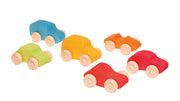 Petites voitures en bois colorées GRIMMS - 6 pièces