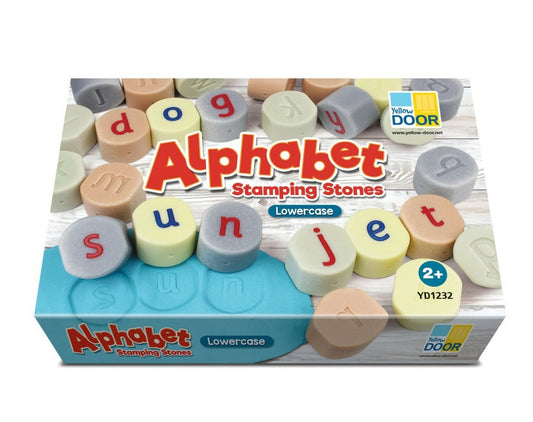 Pierres tampons alphabet minuscule Yellow Door - Lot de 26