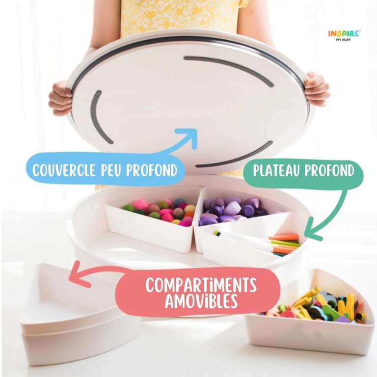 Plateau de Jeu Sensoriel PlayTRAY Starter Set – Bac Sensoriel avec 5 Ustensiles