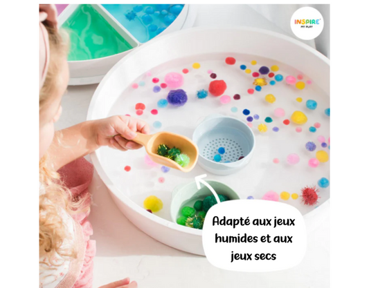 PlayTRAY Inspire My Play Lot de 3 Pelles Ton rouge/jaune
