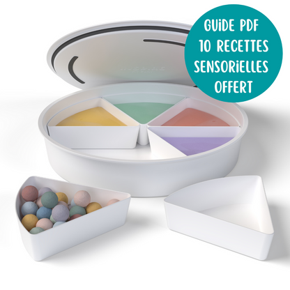 Plateau de Jeu Sensoriel PlayTRAY Starter Set – Bac Sensoriel avec 5 Ustensiles