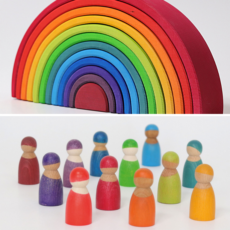 Pack Jouets libres Grimm's Grand arc-en-ciel + les 12 amis