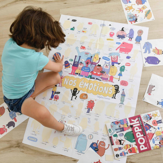 Poster géant + 43 stickers Nos émotions Poppik