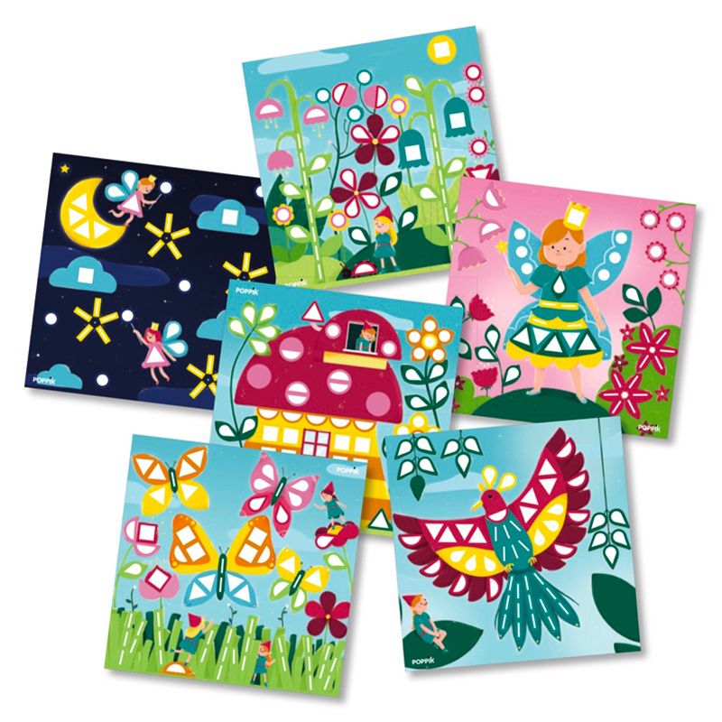 Poppik Mes cartes en stickers Magic - 6 cartes 360 stickers
