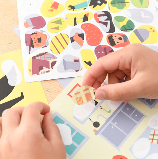 Poppik Mes cartes en stickers Petit Chaperon Rouge - 6 cartes 70 stickers