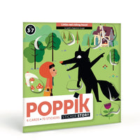 Poppik Mes cartes en stickers Petit Chaperon Rouge - 6 cartes 70 stickers