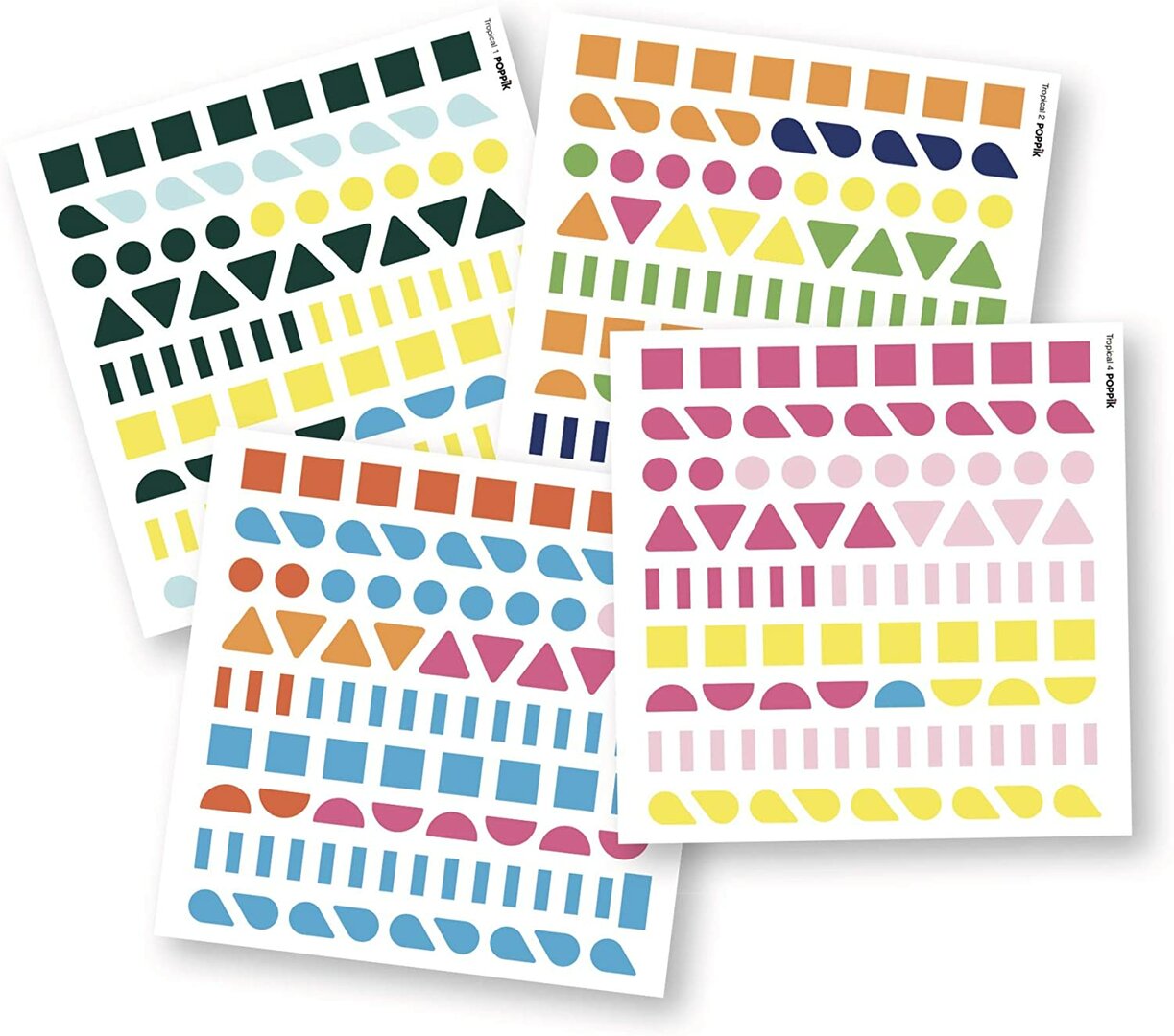 Poppik Mes cartes en stickers Tropical - 6 cartes 360 stickers