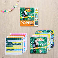 Poppik Mes cartes en stickers Tropical - 6 cartes 360 stickers