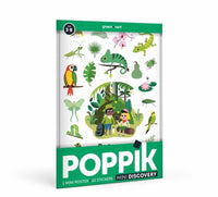 Poppik Mini Poster La jungle + 22 autocollants repositionnables 3-8 ans