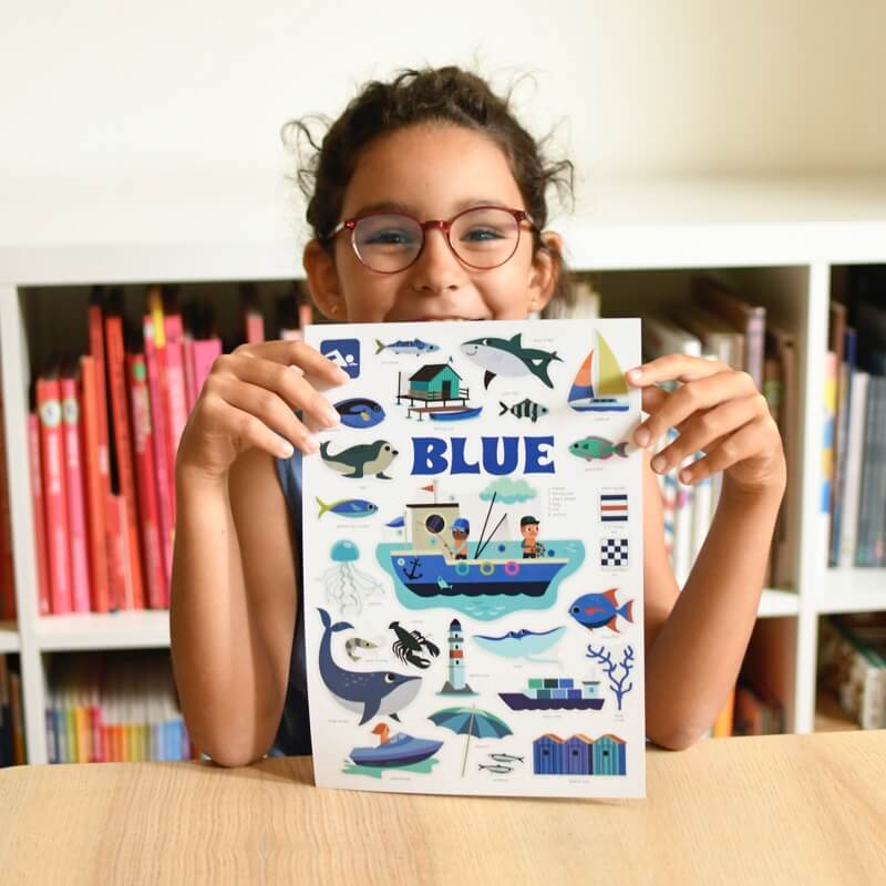 Poppik Mini Poster La mer + 26 autocollants repositionnables 3-8 ans