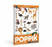 Poppik Mini Poster La savane +27 autocollants repositionnables 3-8 ans