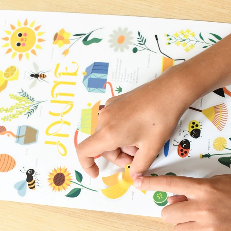 Poppik Mini Poster Le Jardin + 24 autocollants repositionnables 3-8 ans