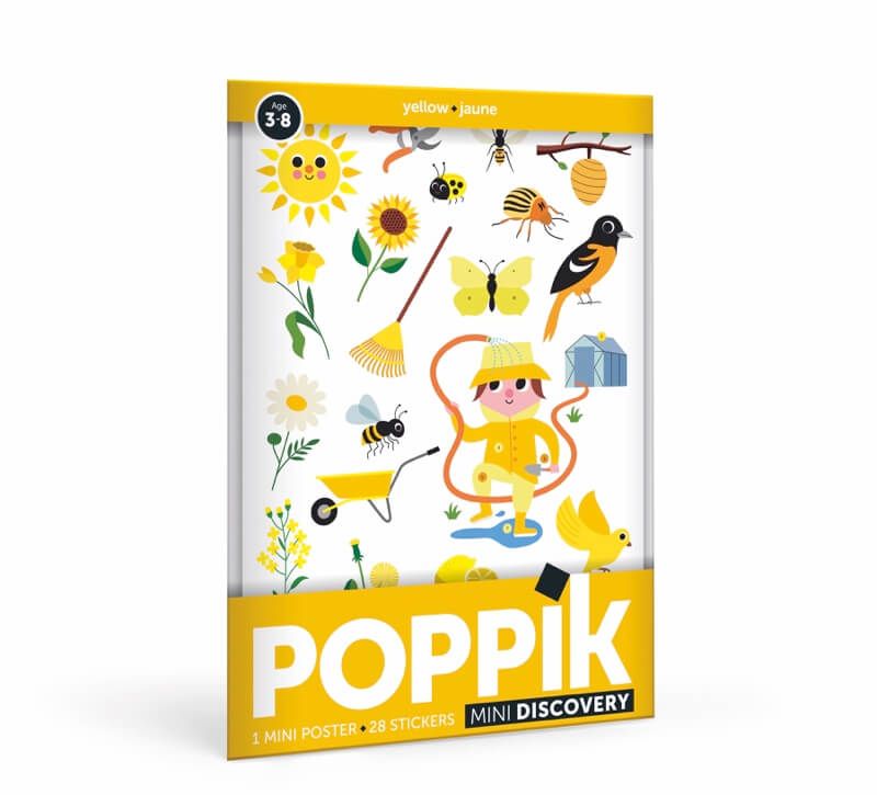 Poppik Mini Poster Le Jardin + 24 autocollants repositionnables 3-8 ans