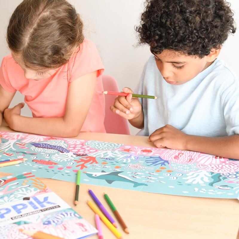 Poppik Poster à colorier Récif Coralien Dès 5 ans