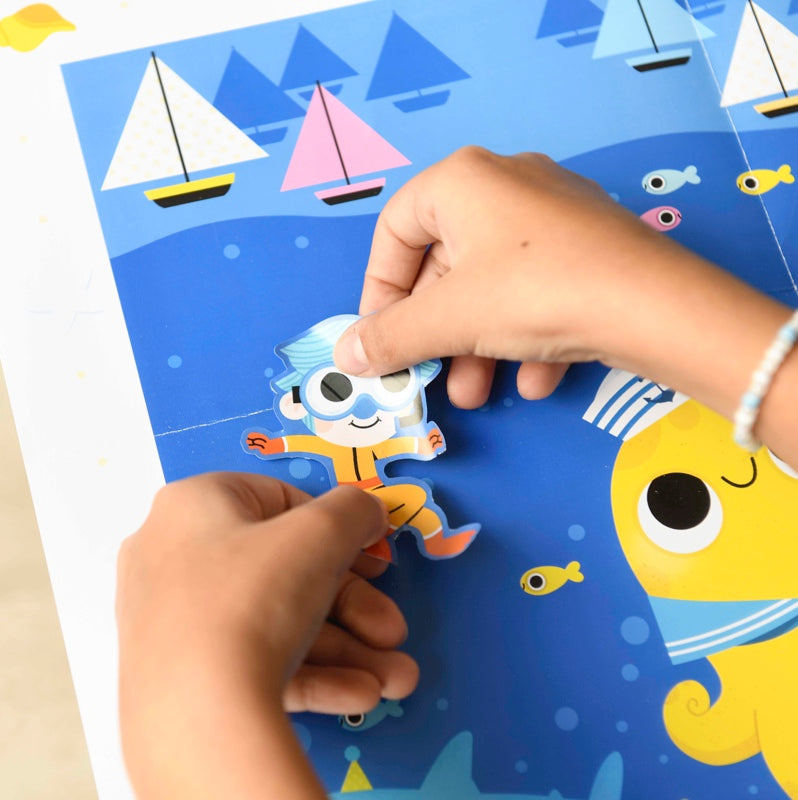 Poppik Poster Créatif La mer + 150 Autocollants
