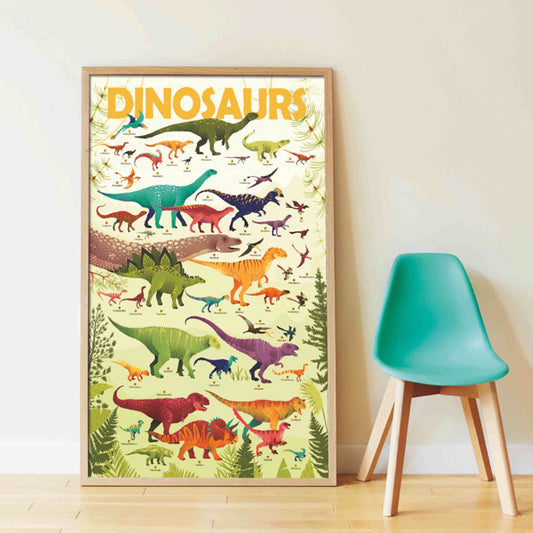 Poster géant + 32 stickers Dinosaures Poppik