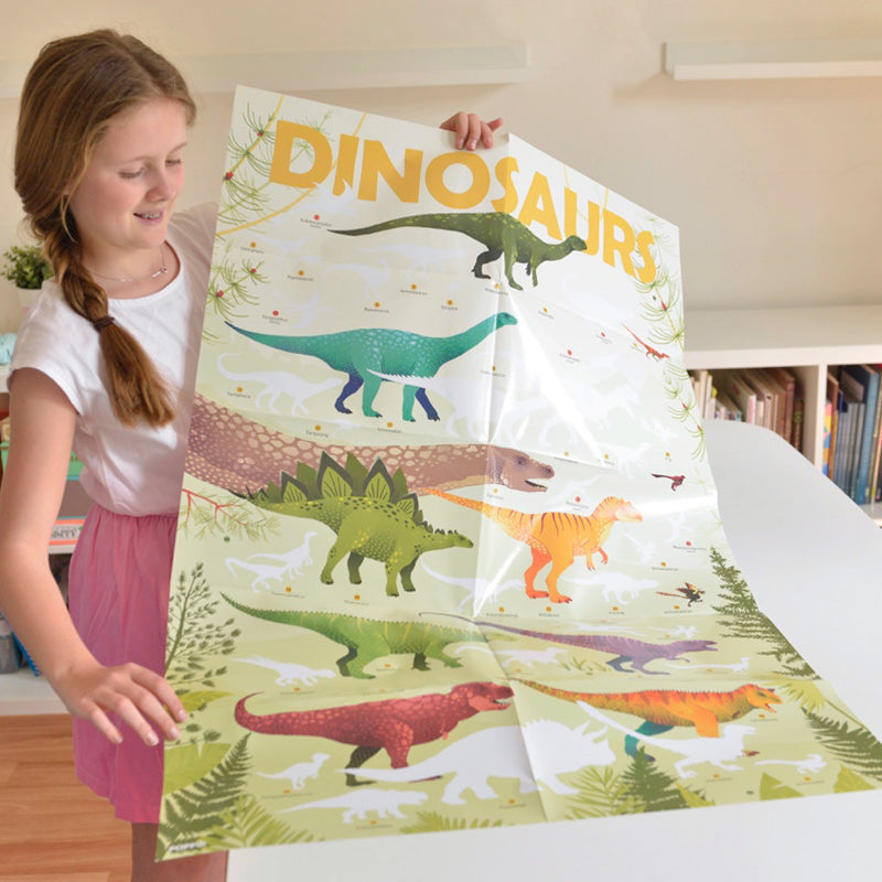 Poster géant + 32 stickers Dinosaures Poppik