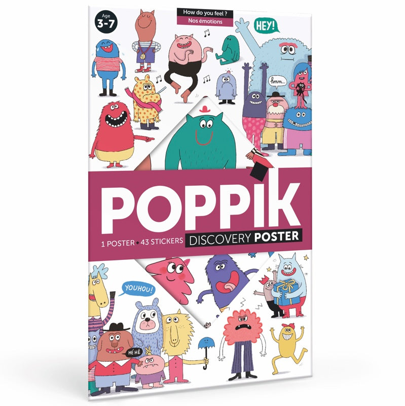 Poster géant + 43 stickers Nos émotions Poppik