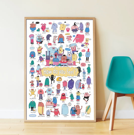 Poster géant + 43 stickers Nos émotions Poppik