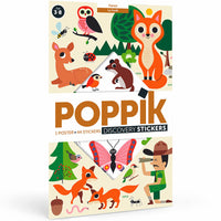 Poster géant + 60 stickers Dans la forêt Poppik