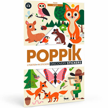 Poster géant + 60 stickers Dans la forêt Poppik