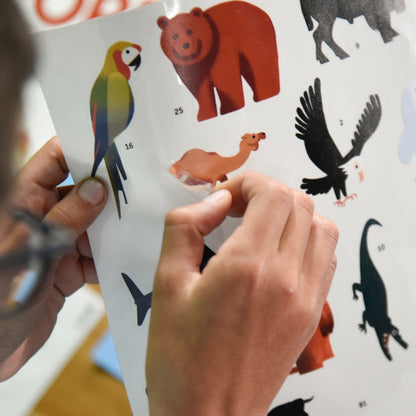 Poster géant + 67 stickers Animaux du monde Poppik