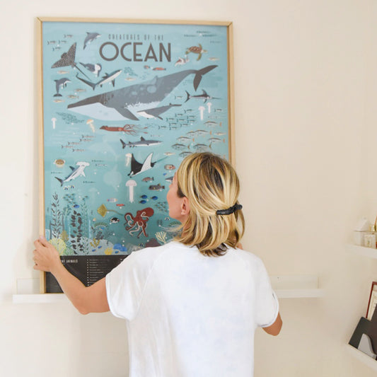 Poster géant + 59 stickers Océans Poppik