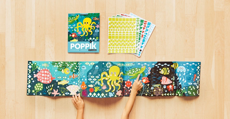 Poster panoramique + 750 stickers Aquarium Poppik