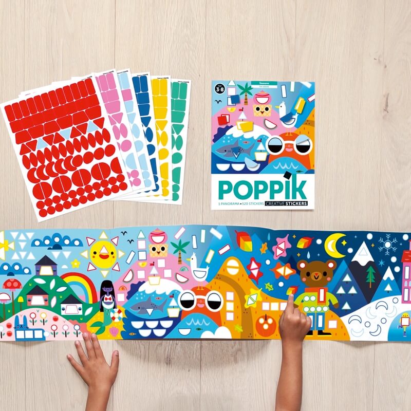 Poster panoramique + 520 stickers 4 saisons Poppik