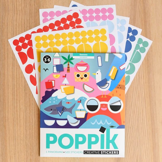 Poster panoramique + 520 stickers 4 saisons Poppik