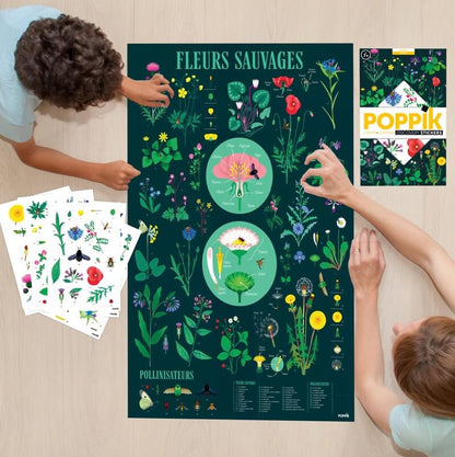 Poster pédagogique Jardin Botanique - 72 autocollants Poppik