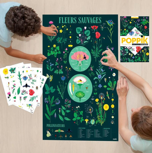 Poster pédagogique Jardin Botanique - 72 autocollants Poppik