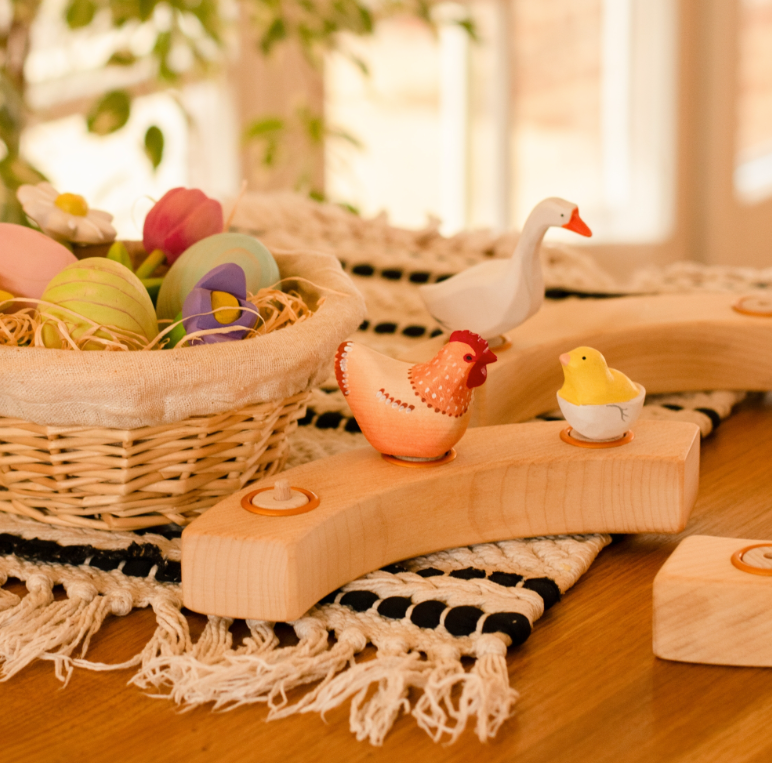 BumbuToys Figurine en bois pour couronne de célébration - Poussin