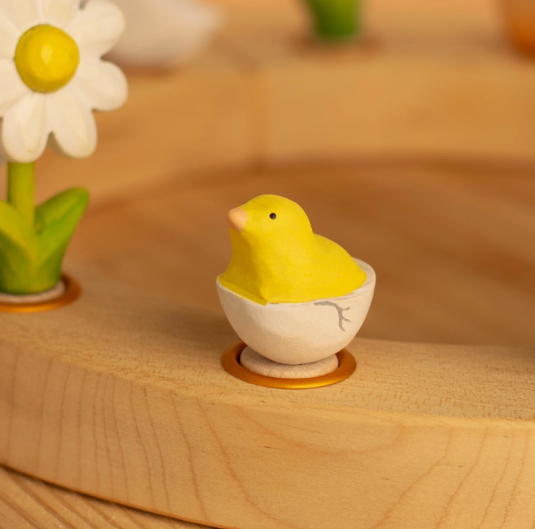 BumbuToys Figurine en bois pour couronne de célébration - Poussin