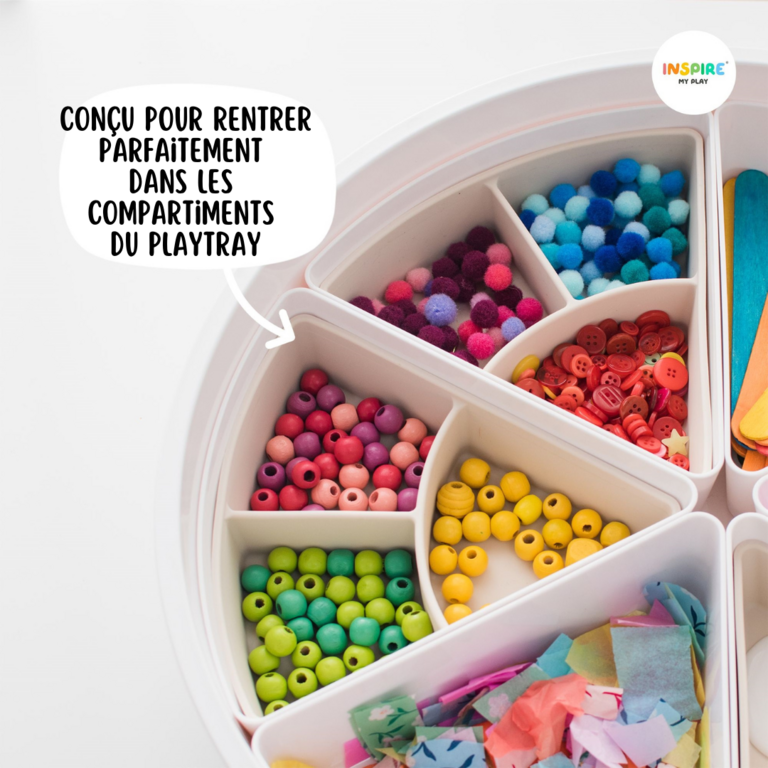Inserts de rangement Lot de 3 Stone Beige pour Plateau de jeux sensoriels PlayTRAY