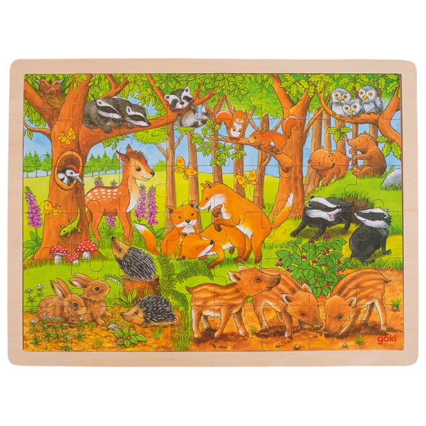 Puzzle en bois Bébés animaux dans la Forêt GOKI - 48 pièces