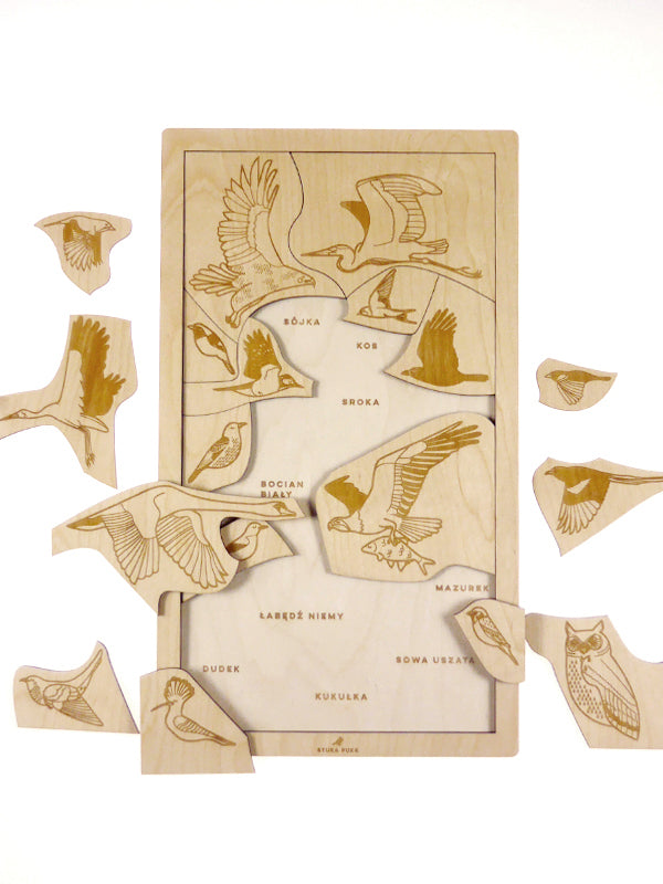 Puzzle en bois A la découverte des oiseaux Stuka Puka